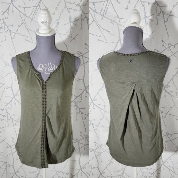 Kuhl Green Organic Cotton Embroidered Shay Tank - Picture 1 of 4